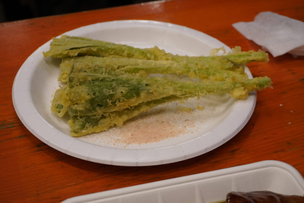 行者ニンニクを初めて食べた!おいしい!