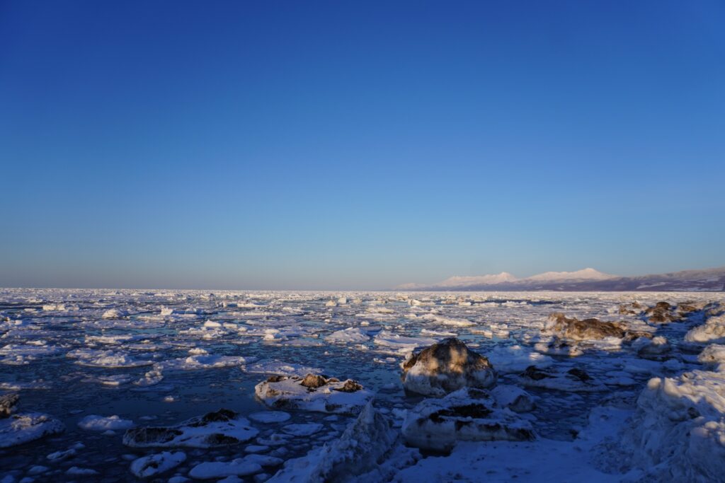 流氷を間近に望み、大迫力でした。